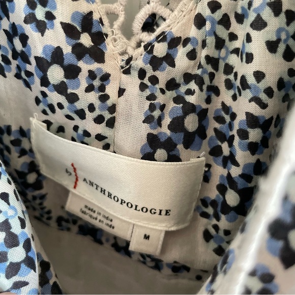 Anthropologie Floral Deep V Neck Mini Dress Size M - Picture 12 of 14
